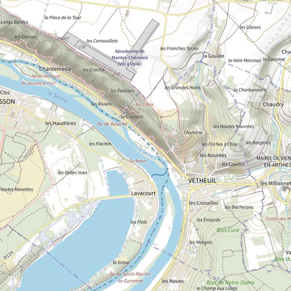 Plan cartographique de Étang bleu de moisson