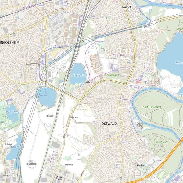 Plan cartographique de Étang Bohrie