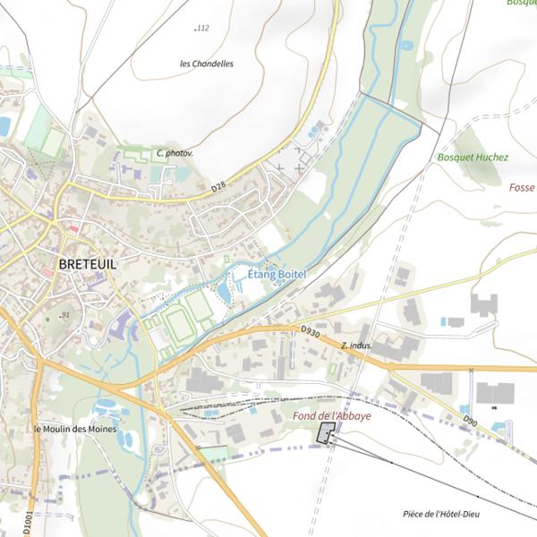 Plan cartographique de Étang Boitel