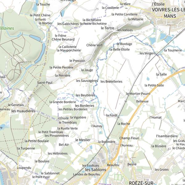 Plan cartographique de Étang Bojard