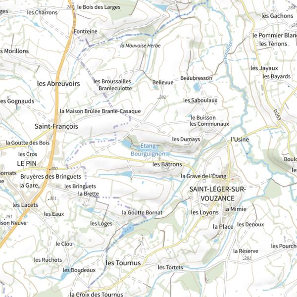Plan cartographique de Étang Bourguignon