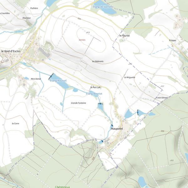 Plan cartographique de Étang Bouriot