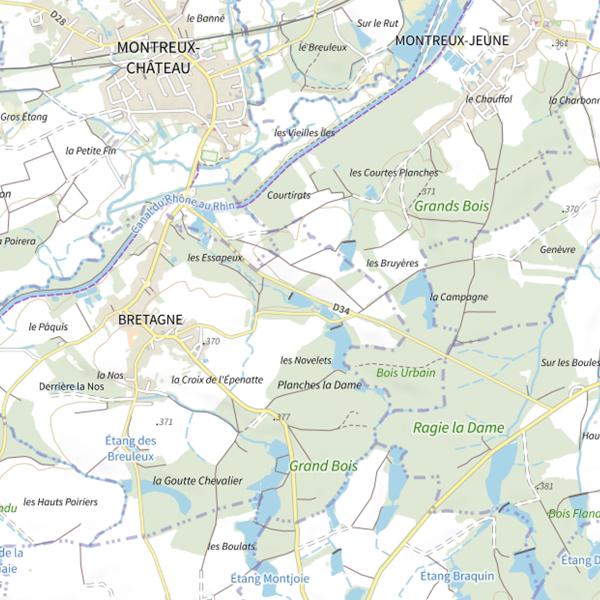 Plan cartographique de Étang Bourquin