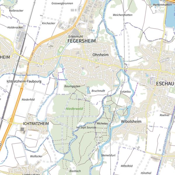 Plan cartographique de Étang Bruchrein