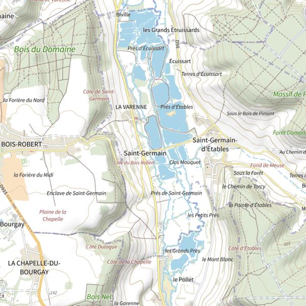 Plan cartographique de Étang carnassier de Saint Germain d’Étable