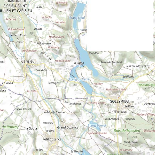 Plan cartographique de Étang Carpe Diem (Soleymieu)