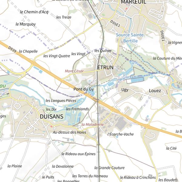 Plan cartographique de Étang César