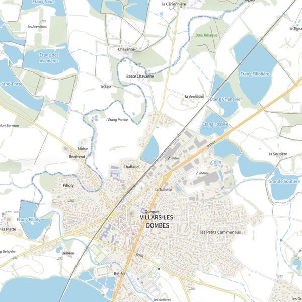 Plan cartographique de Étang Chaffaud