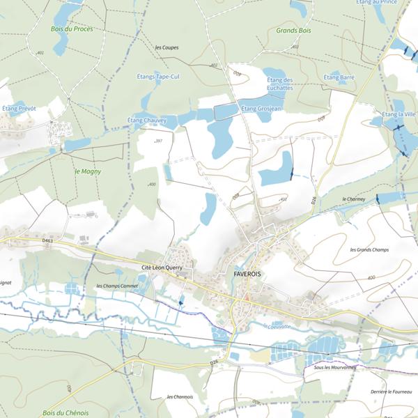 Plan cartographique de Étang Chalmey