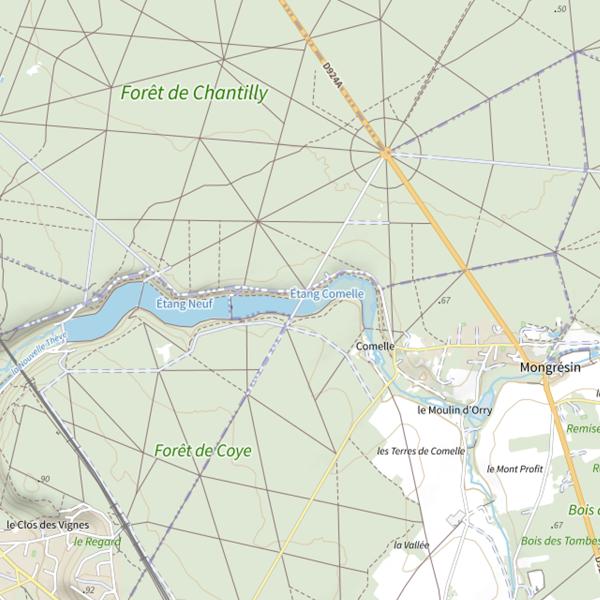 Plan cartographique de Étang Chaperon