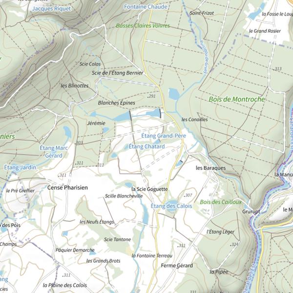 Plan cartographique de Étang Chatard