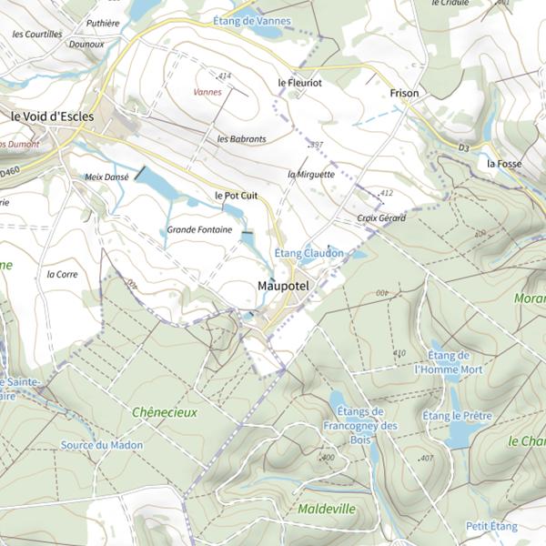 Plan cartographique de Étang Claudon