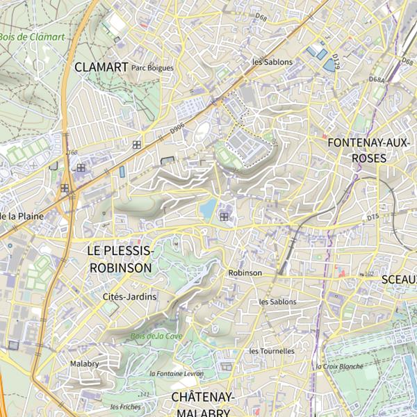 Plan cartographique de Étang Colbert