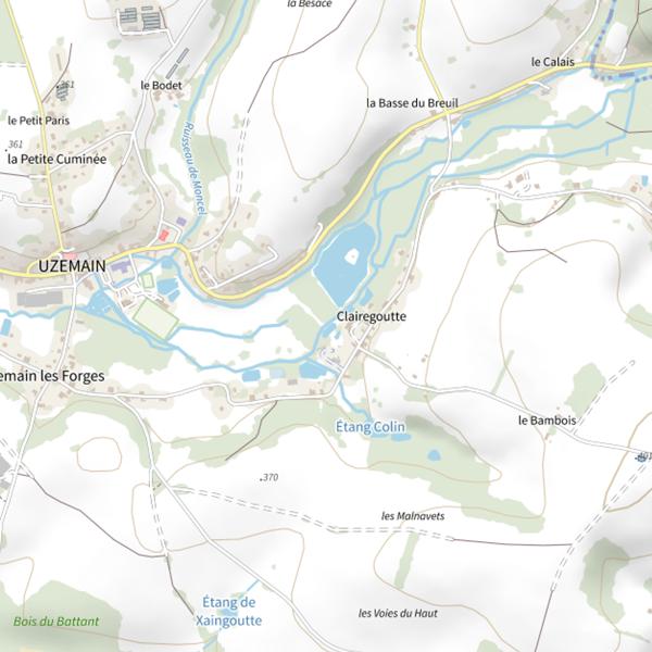 Plan cartographique de Étang Colin