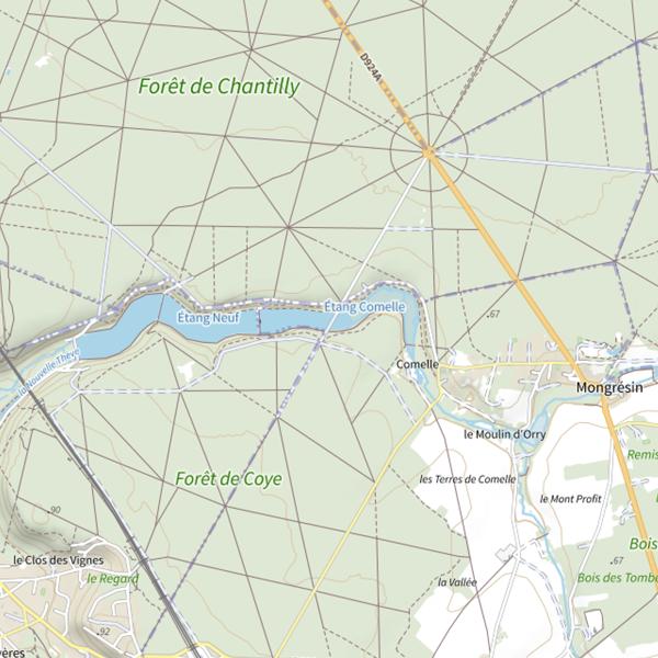 Plan cartographique de Étang Comelle