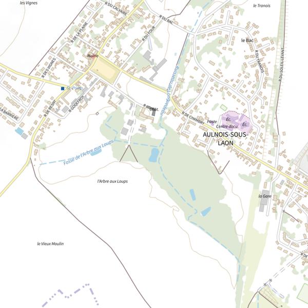 Plan cartographique de Étang Communal d'Aulnois
