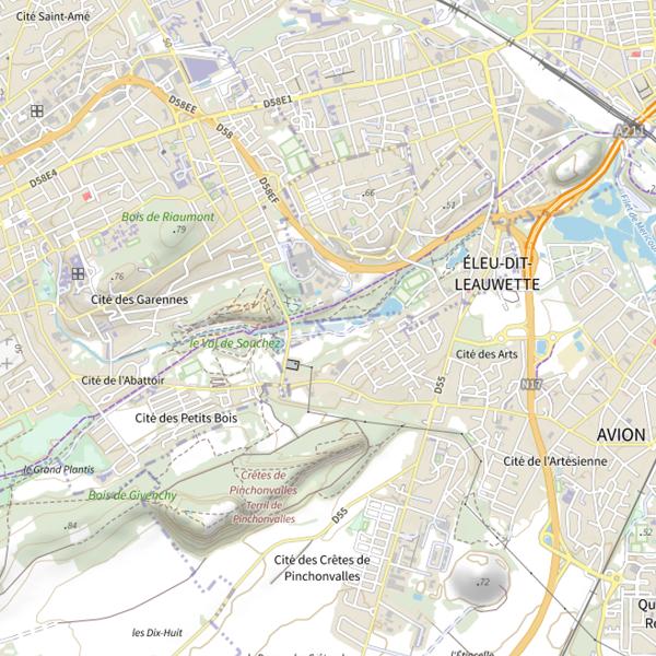 Plan cartographique de Étang Communal d'Avion