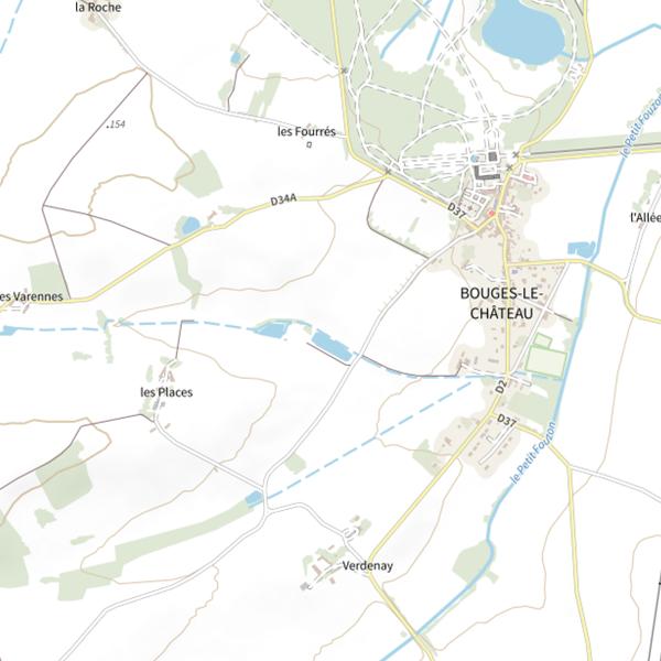 Plan cartographique de Étang Communal de Bouges