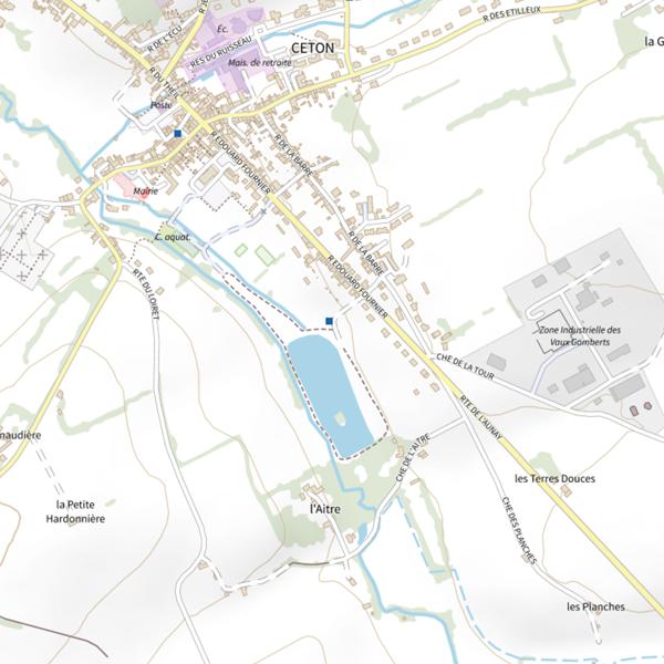 Plan cartographique de Étang communal de Ceton
