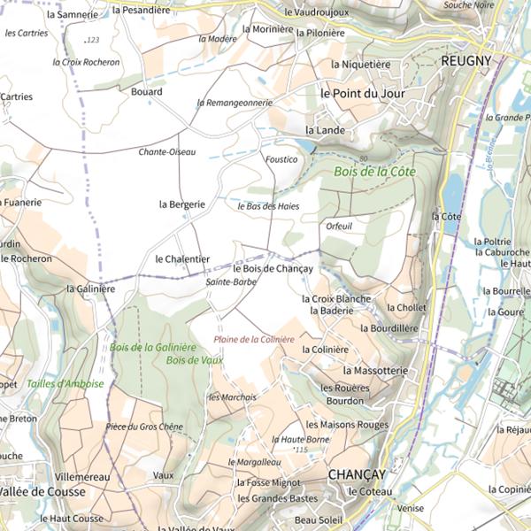 Plan cartographique de Étang communal de Chançay