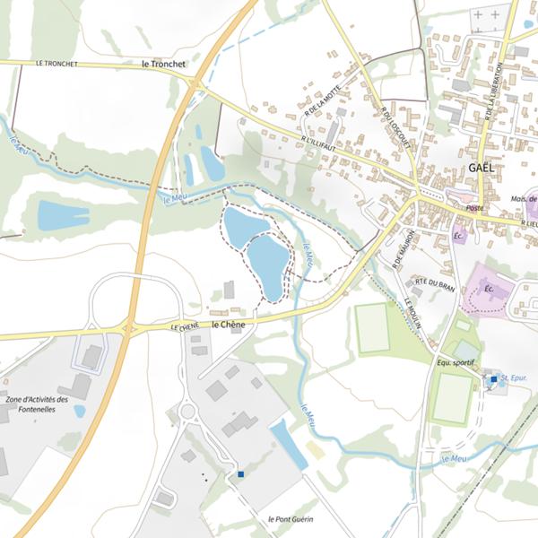 Plan cartographique de Étang communal de Gaël