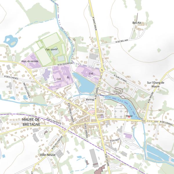 Plan cartographique de Étang communal de Maure-de-Bretagne