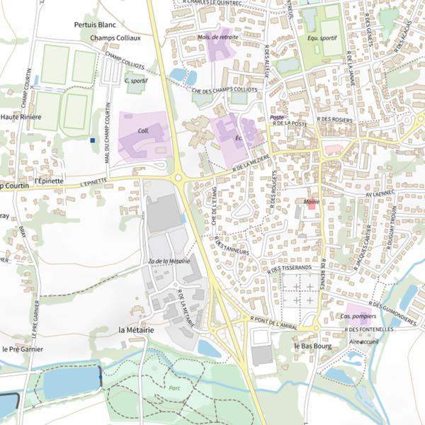 Plan cartographique de Étang communal de Mélesse