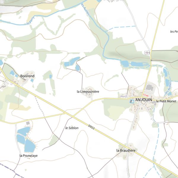 Plan cartographique de Étang communal de Paulmy (Anjouin)