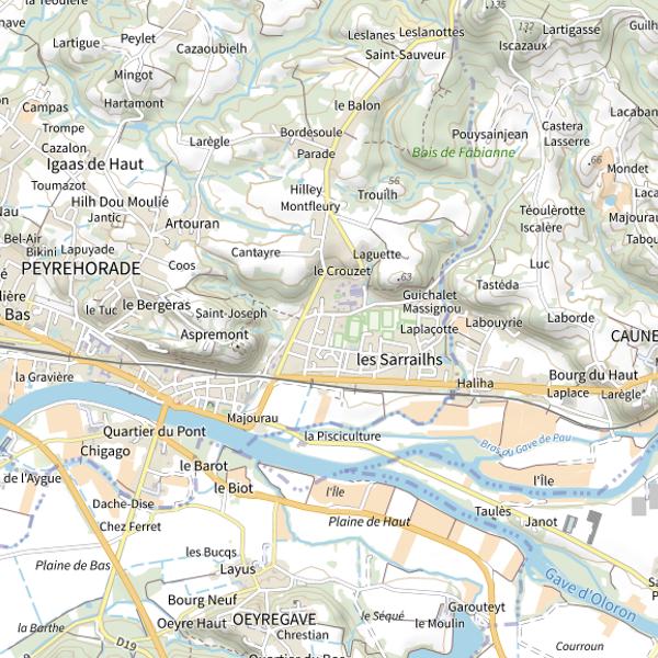 Plan cartographique de Étang communal de Peyrehorade