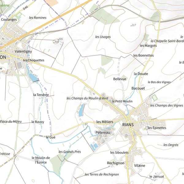Plan cartographique de Étang communal de Poiret