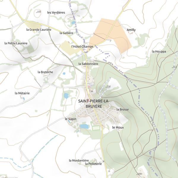 Plan cartographique de Étang communal de Saint Pierre