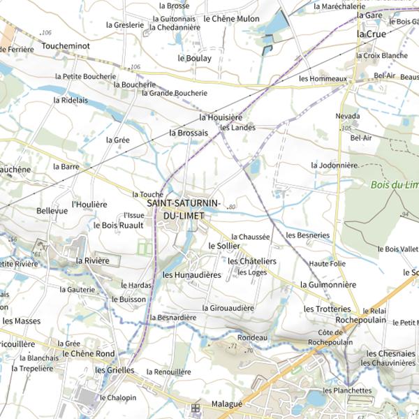 Plan cartographique de Étang Communal de Saint Saturnin du Limet