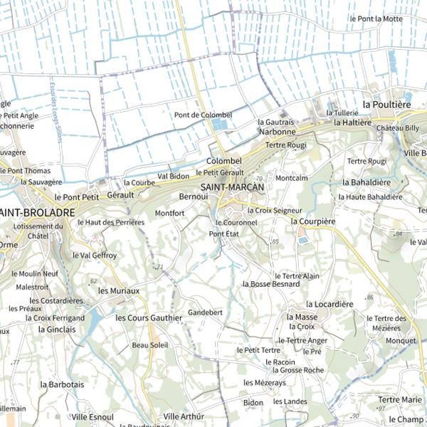 Plan cartographique de Étang communal de St Marcan