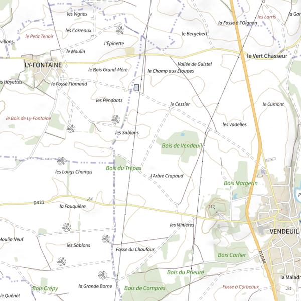 Plan cartographique de Étang communal de Vendeuil