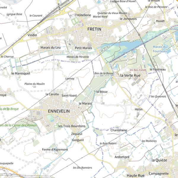 Plan cartographique de Étang Communal d'Ennevelin