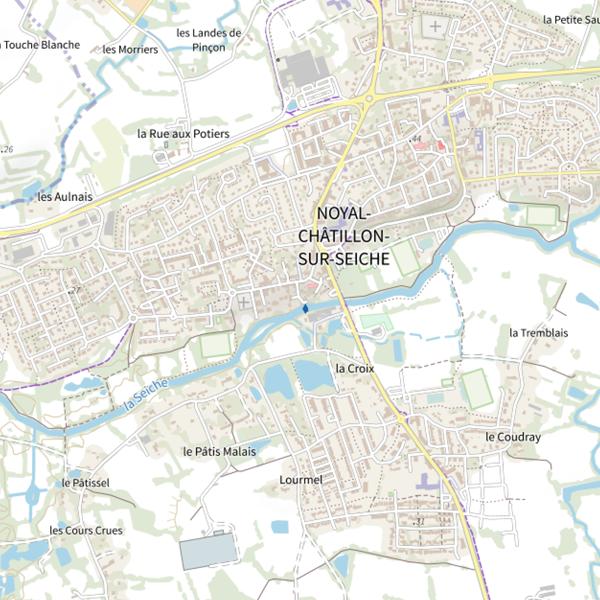 Plan cartographique de Étang communal Noyal-Châtillon-sur-Seiche