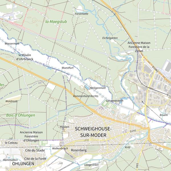 Plan cartographique de Étang Communal (Schweighouse-sur-Moder)