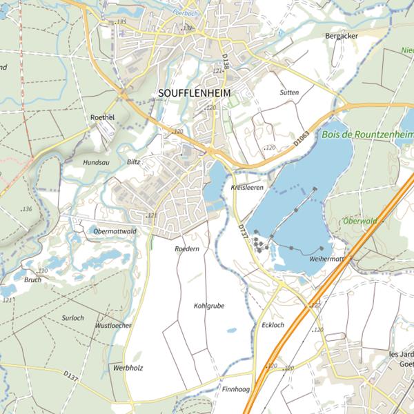 Plan cartographique de Étang Concours