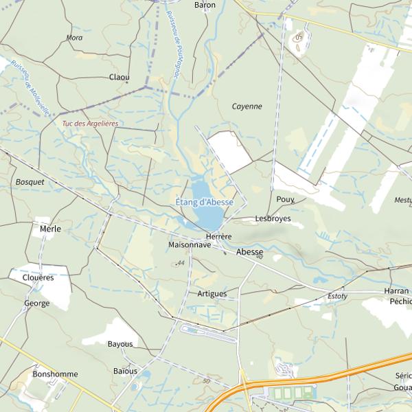 Plan cartographique de Étang d'Abesse