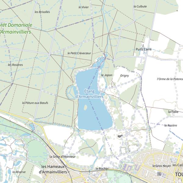 Plan cartographique de Étang d'Amainvilliers