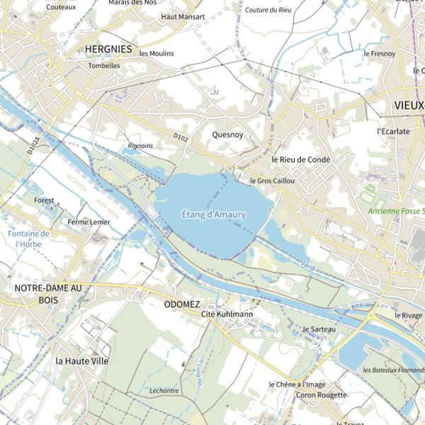 Plan cartographique de Étang d'Amaury