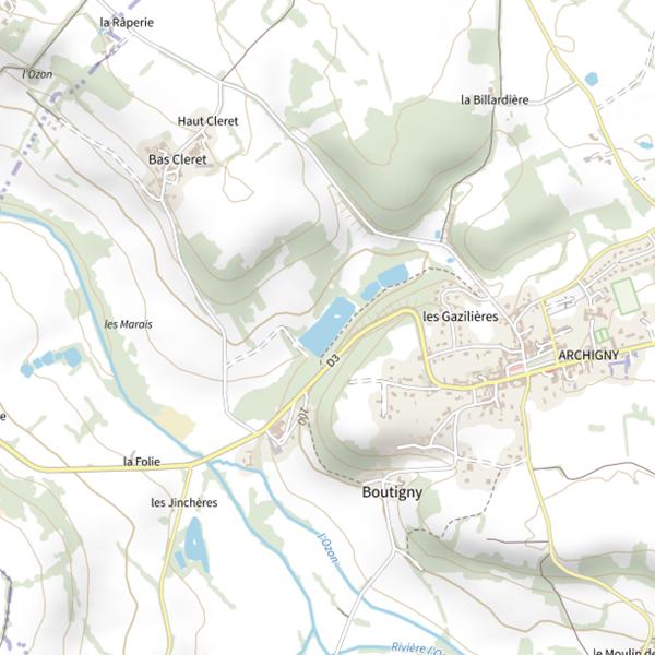 Plan cartographique de Étang d'Archigny (Archigny)