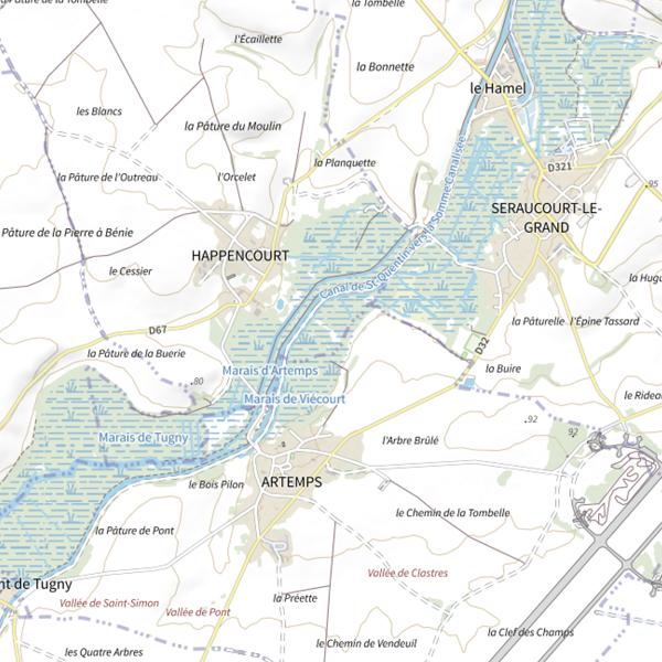 Plan cartographique de Étang d'Artemps