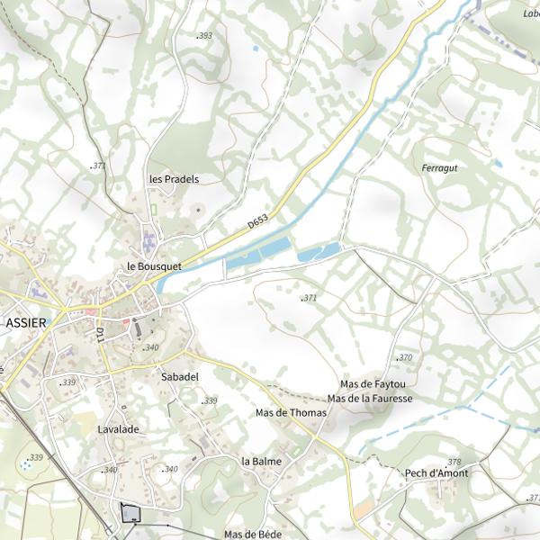 Plan cartographique de Étang d'Assier