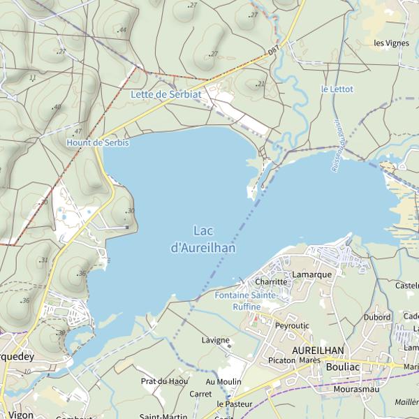 Plan cartographique de Étang d'Aureilhan