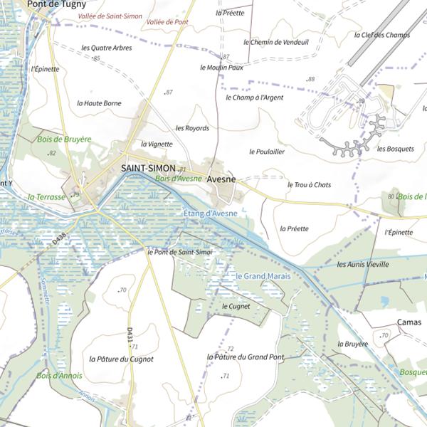Plan cartographique de Étang d'Avesne