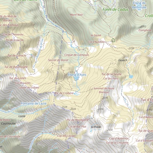 Plan cartographique de Étang d'Ayès