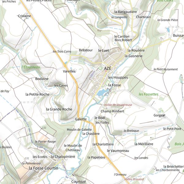 Plan cartographique de Étang de Azé