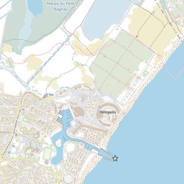 Plan cartographique de Étang de Bagnas