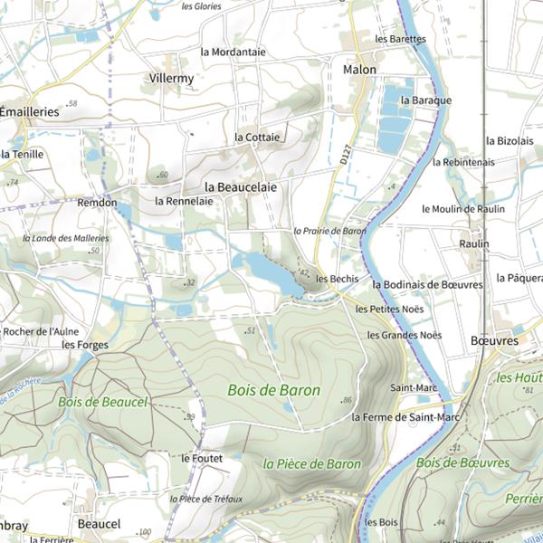 Plan cartographique de Étang de Baron
